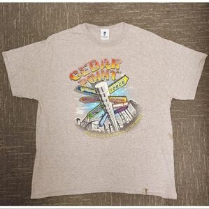 Vintage Cedar Point Grey T-Shirt Size XL